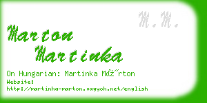 marton martinka business card